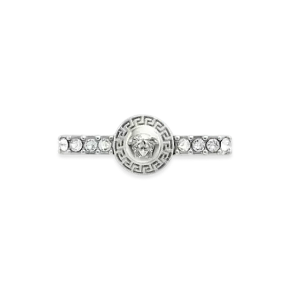 Versace Crystal Gianni Ribbon Ring "Silver"