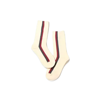 atmos pink Vertical Line Socks "White"