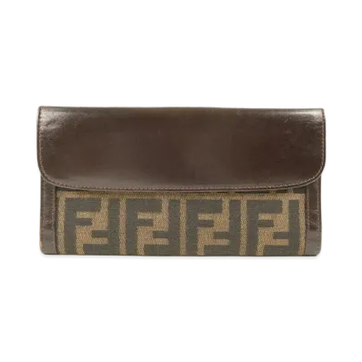 FENDI Zucca W Hook Wallet "Brown"