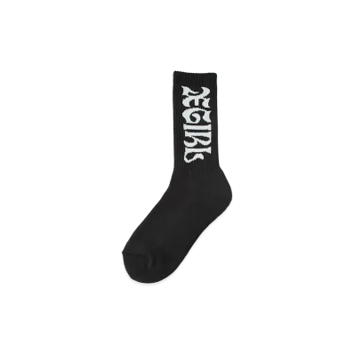 X-Girl Women's Wide Gothic Logo Jacquard Socks "Black"
