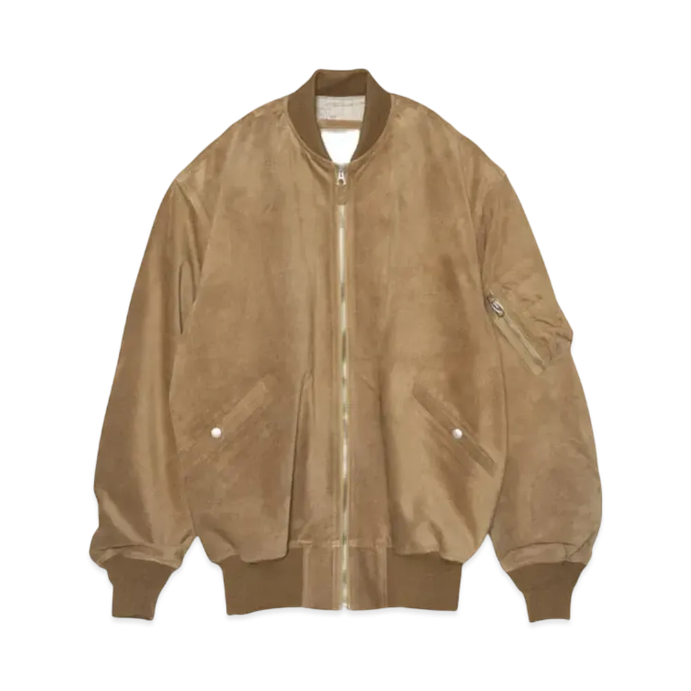 Graphpaper Suede Bomber Jacket "Beigh"