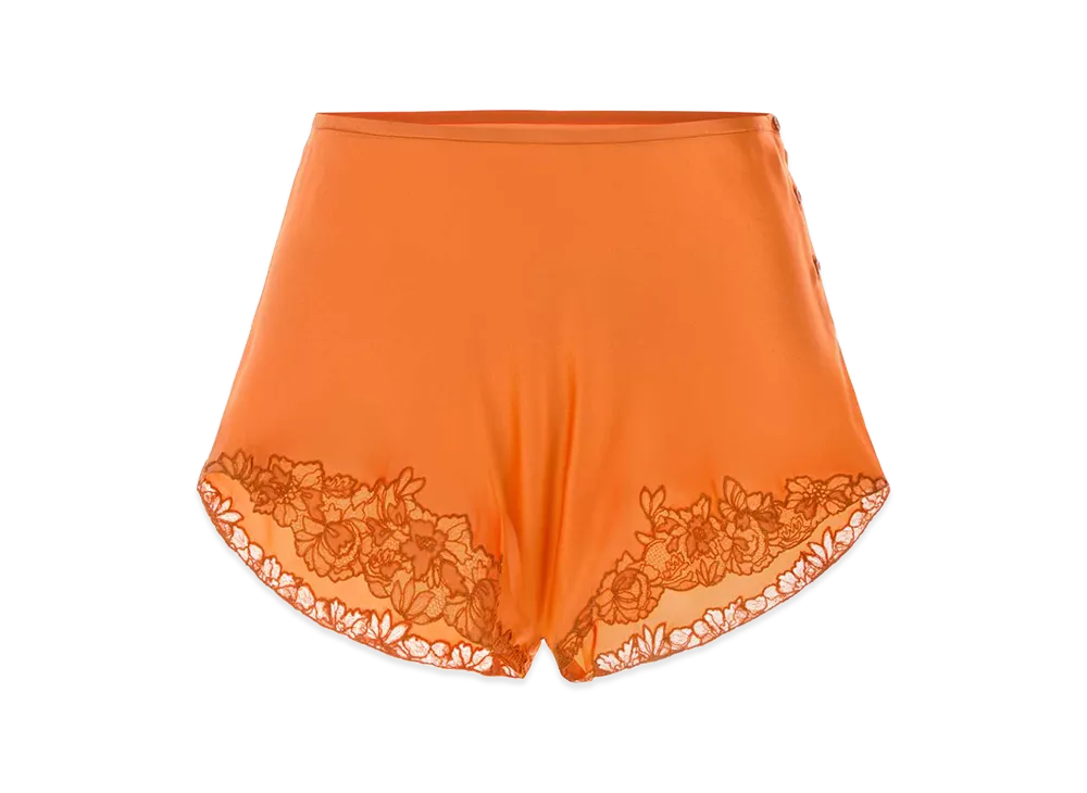 Saint Laurent Women's Satin Shorts "Orange"