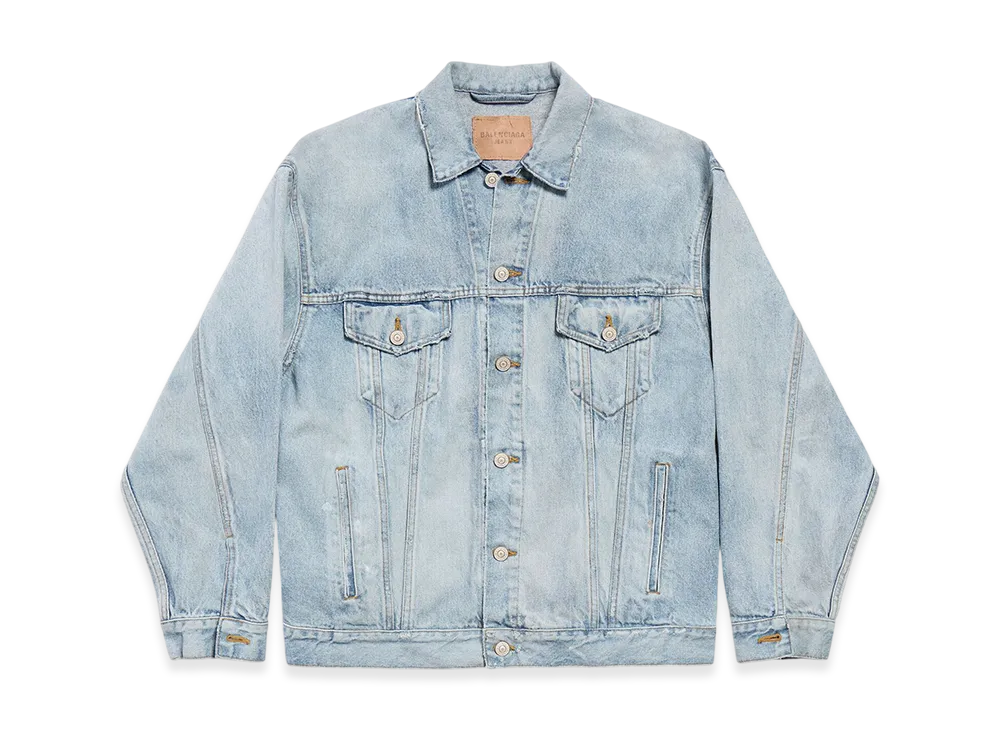 BALENCIAGA Denim Jacket Regular Fit "Dirty Effect Light Blue"