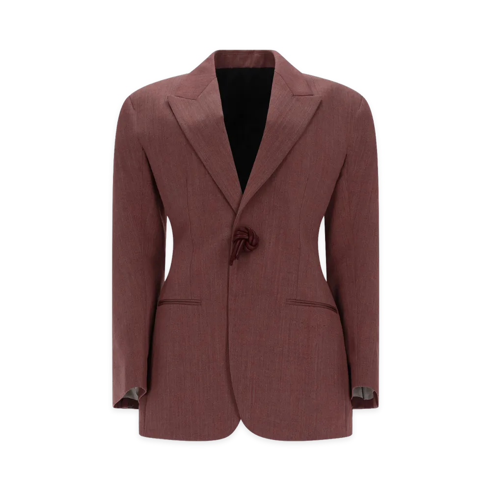 Bottega Veneta Women's Blazer In Lana E Lino "Pink"