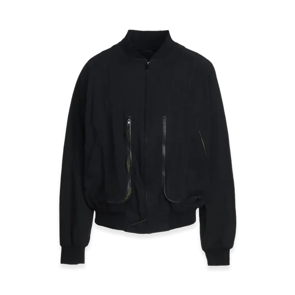 S'YTE Cotton/Hemp Twill Gusseted Zippered Pocket Blouson "Black"
