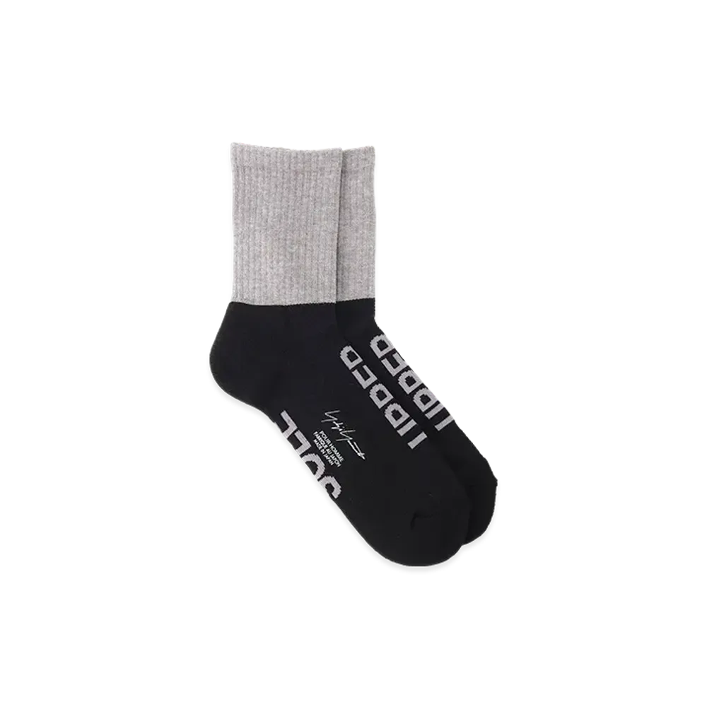 Yohji Yamamoto POUR HOMME C/AC Pile Rib Bicolor Socks "Grey"