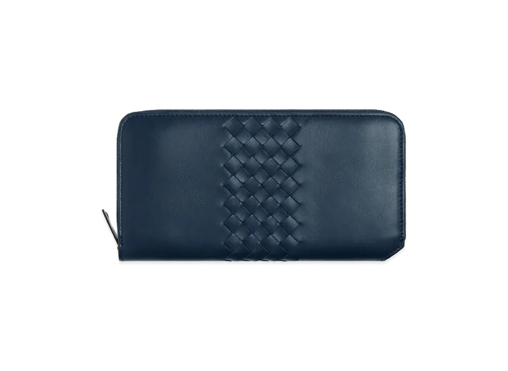 Bottega Veneta Intrecciato Piccolo Zip Around Wallet "Neptune"