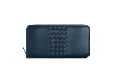 Bottega Veneta Intrecciato Piccolo Zip Around Wallet "Neptune"