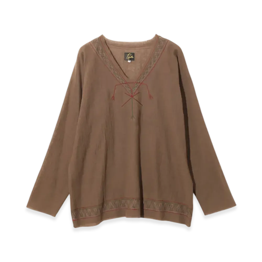 NEEDLES Tunic Shirt - Wool Gauze "Brown"
