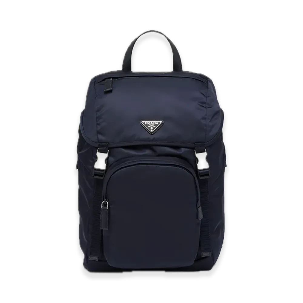 PRADA Re-Nylon x Saffiano Leather Backpack "Navy"