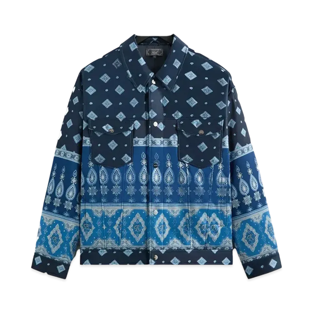 Kith Puffed Jase Satin Trucker Jacket "Nocturnal"