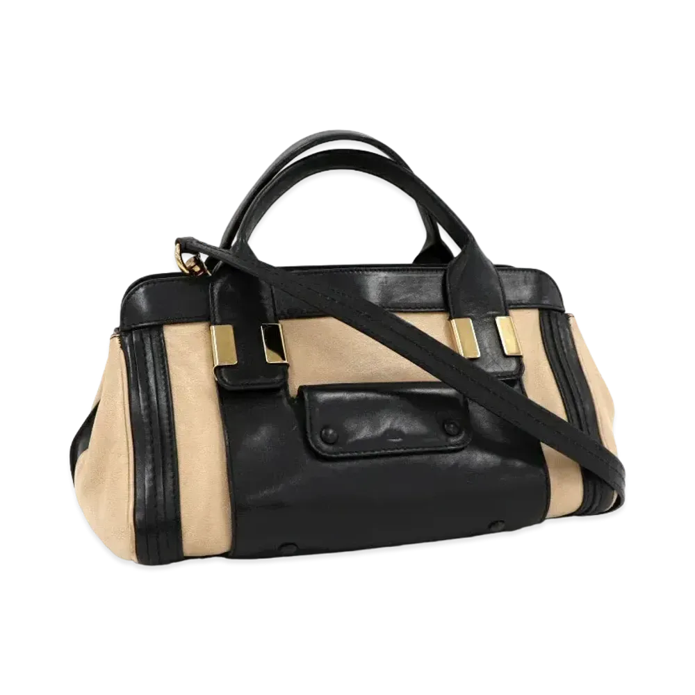 Chloe 2WAY Shoulder Bag Alice "Beige/Black"