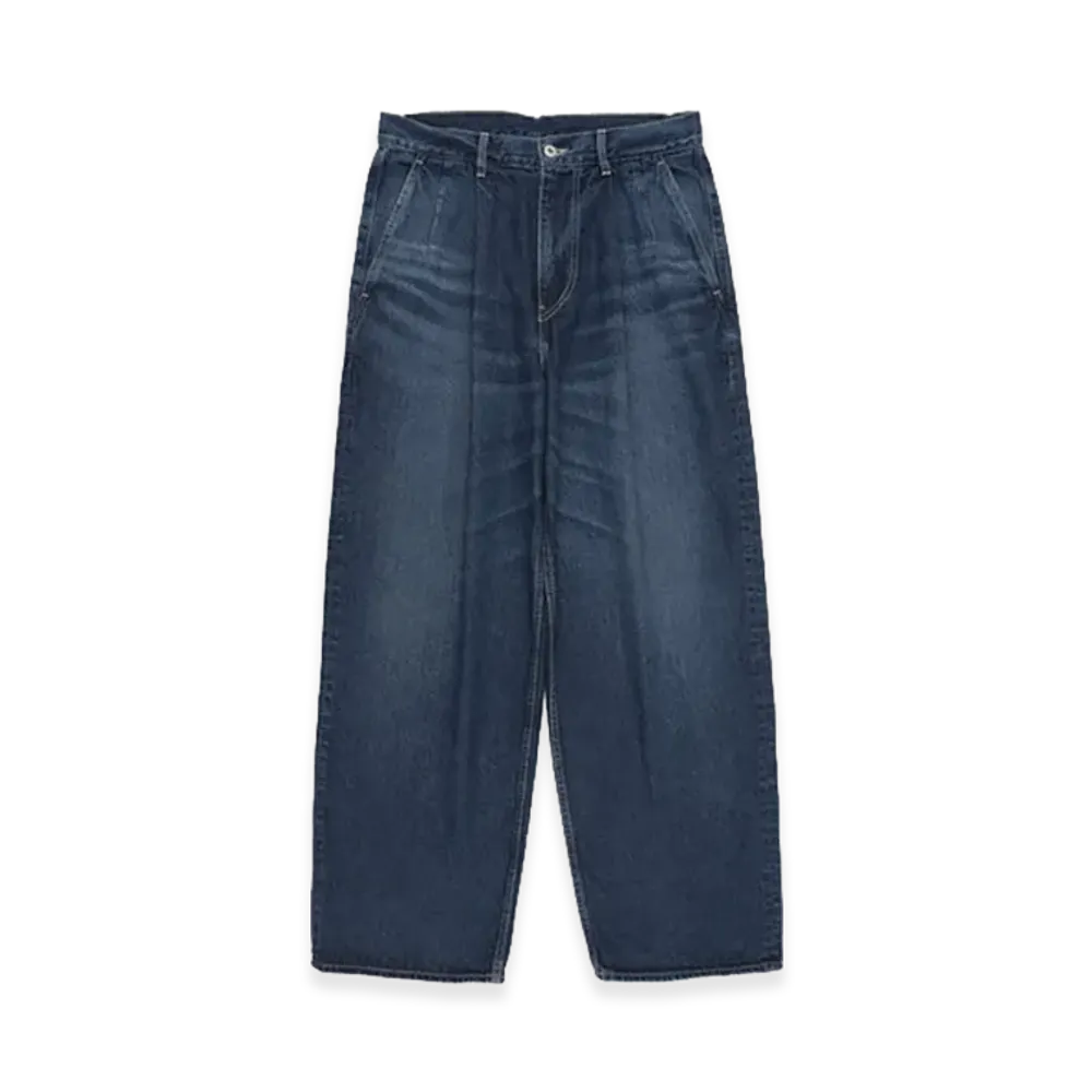 Graphpaper minus Recycled Cotton Denim Two Tuck Pants "Dark Fade"