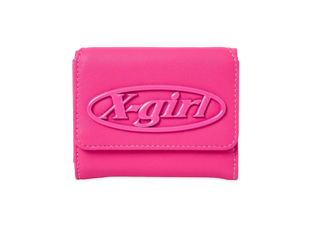 X-Girl Tonal Oval Logo Buckle Faux Leather Mini Wallet "Pink"