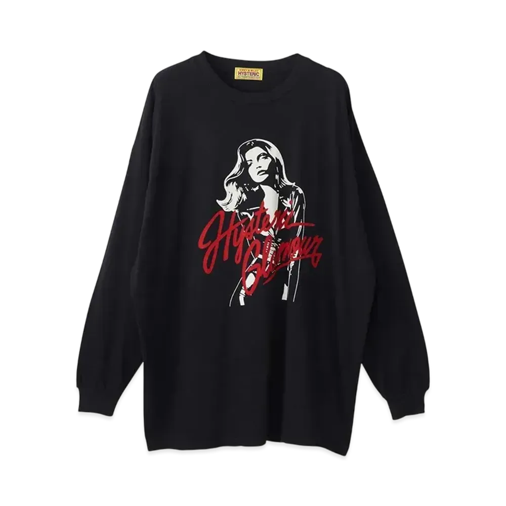 HYSTERIC GLAMOUR Leather Woman Oversized T-Shirt "Black"