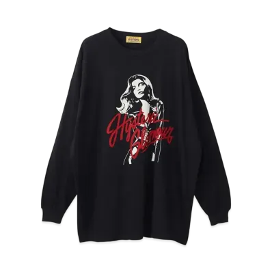 HYSTERIC GLAMOUR Leather Woman Oversized T-Shirt "Black"
