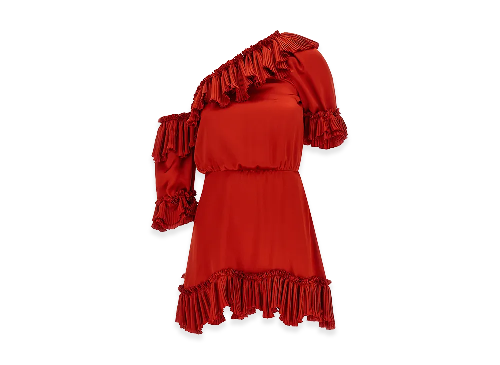 Saint Laurent Women's Silk Dress "Red"