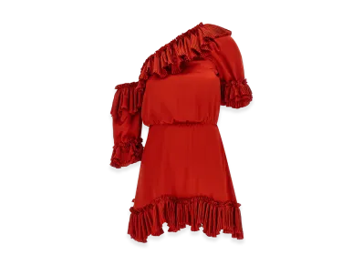 Saint Laurent Women's Silk Dress "Red"