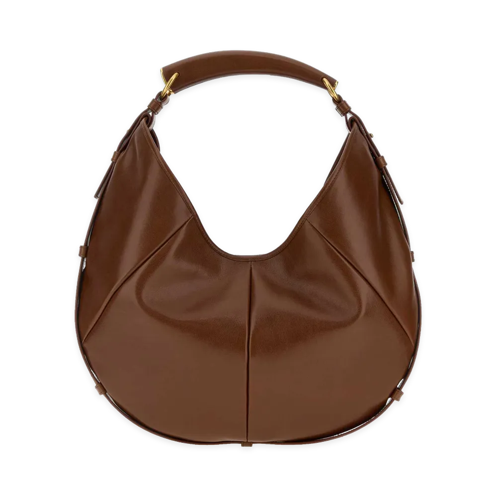 Saint Laurent Women's Mombasa Medium Bag In Smooth Leather "Dark Brown"