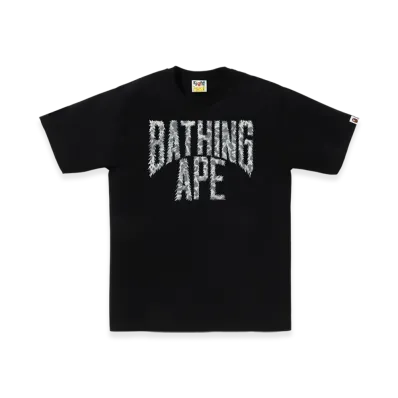A BATHING APE Wild Leopard Pattern Nyc Logo Tee "Black Grey"