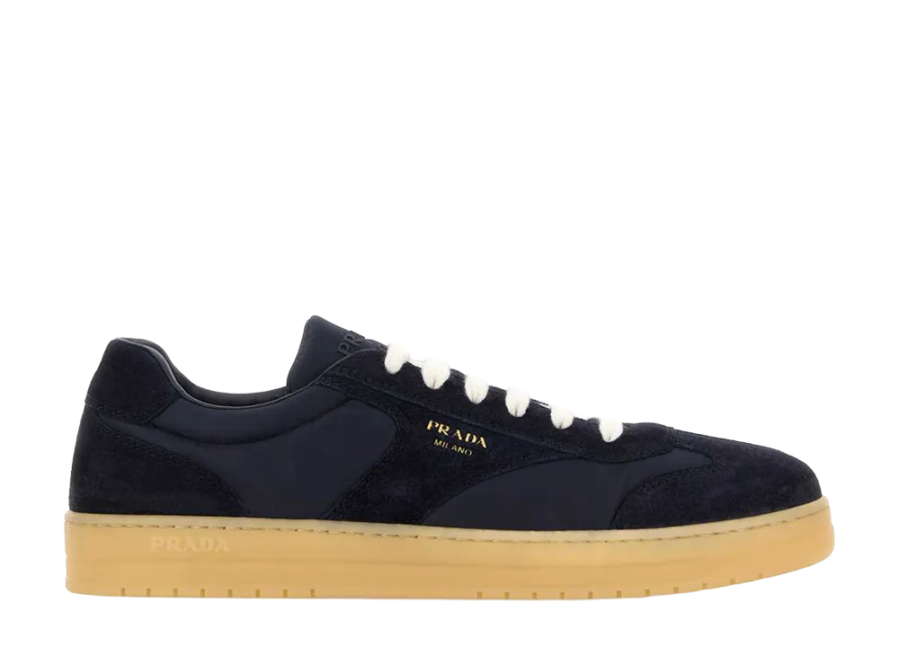 PRADA Midnight Suede E Re-Nylon Sneakers "Blue"