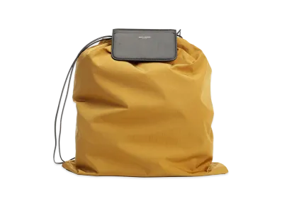 Saint Laurent YSL Pochon Large Nylon And Leather "Black"