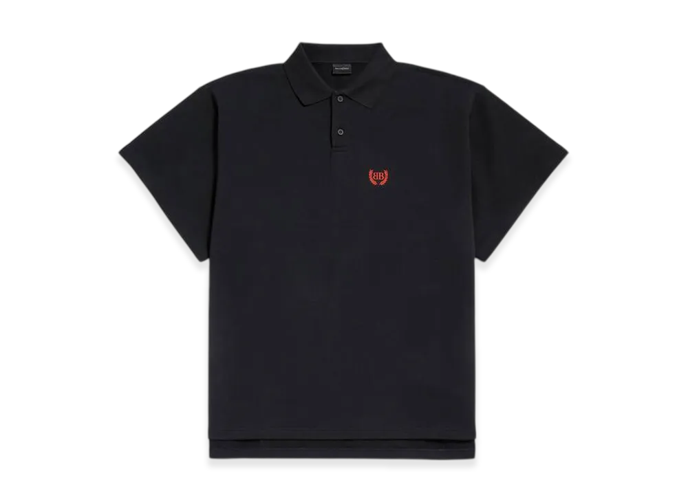 BALENCIAGA Laurel Classic Short Sleeve Oversized Polo "Black"