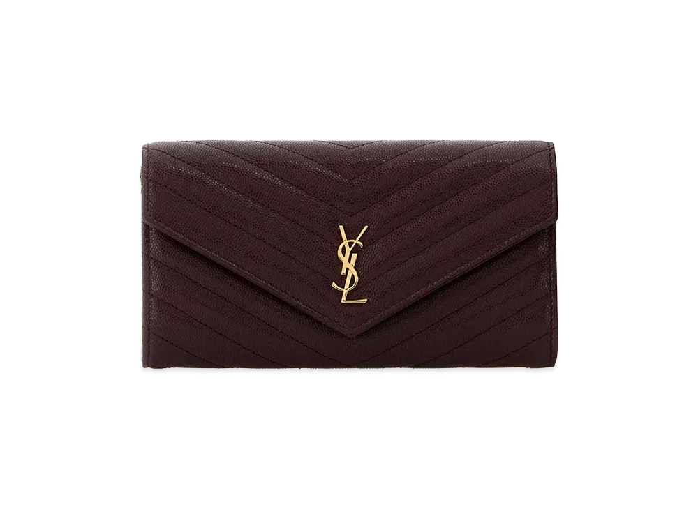 Saint Laurent Women's Plum Leather Wallet "Bordeaux"