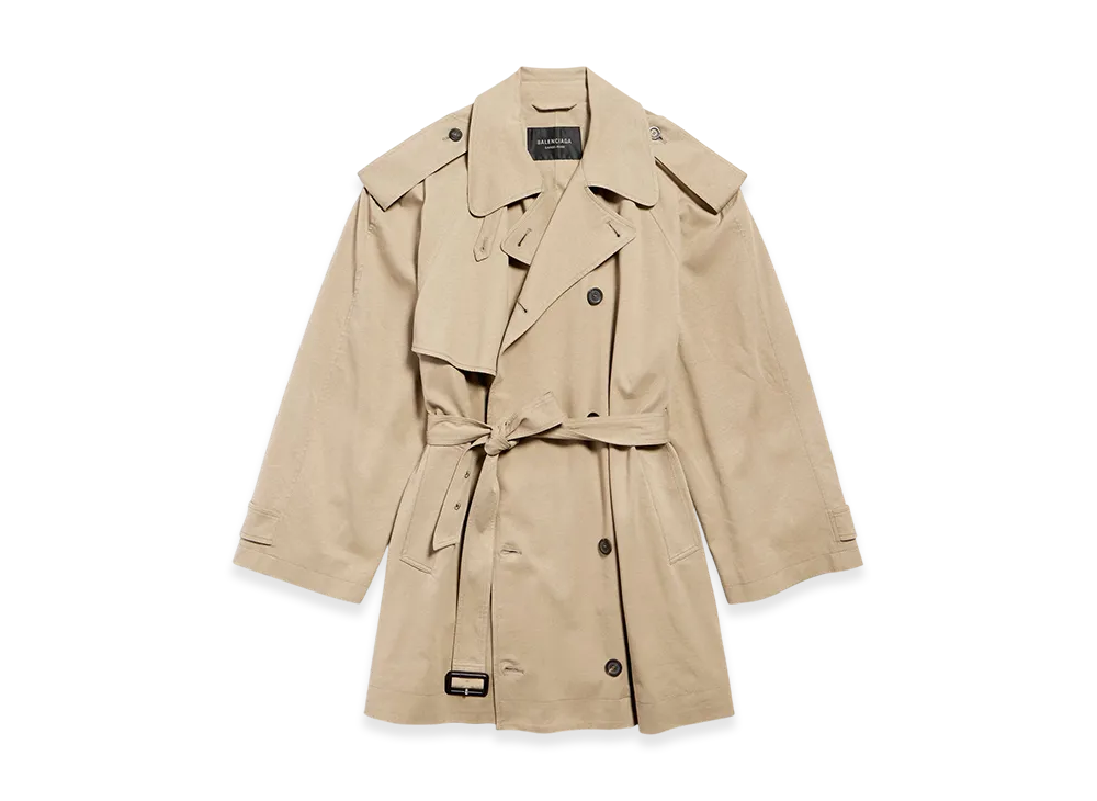 BALENCIAGA Cropped Light Trench "Beige"