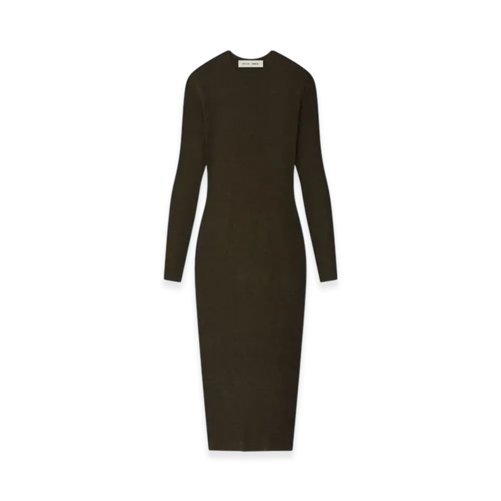 FEAR OF GOD ESSENTIALS Women's Rib Long Sleeve Dress "Brown"