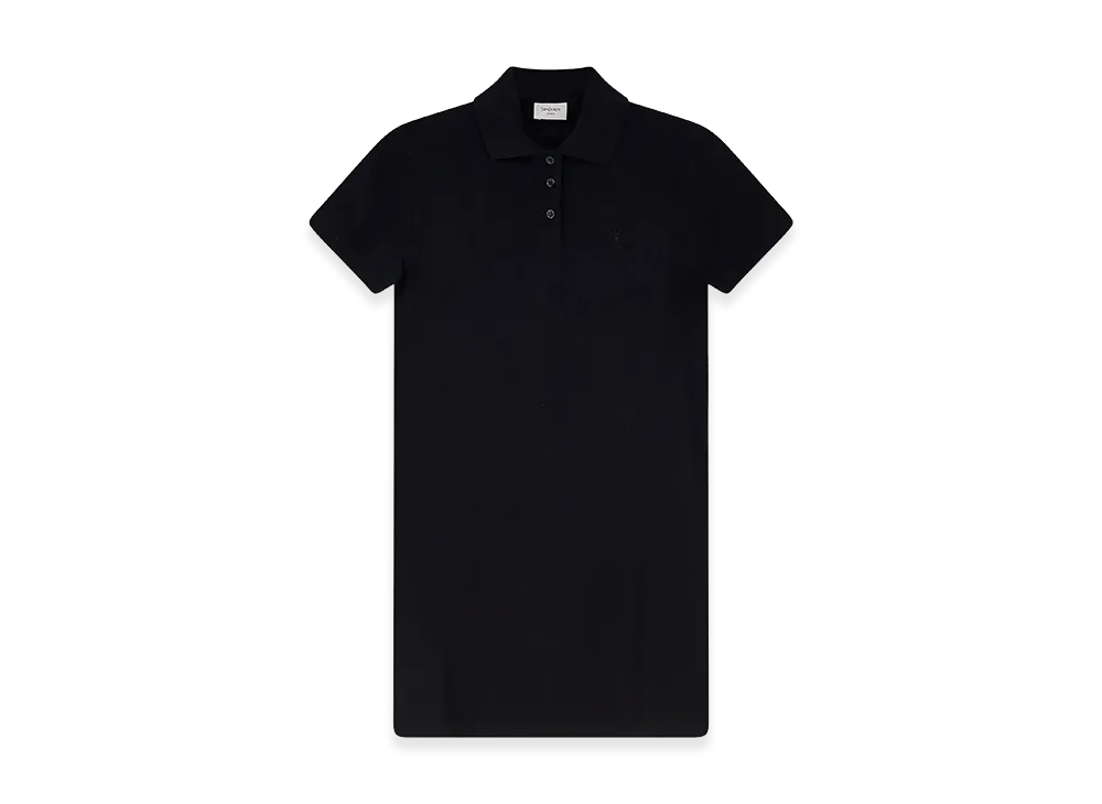 Saint Laurent Women's Robe Polo Pique Brod "Black"