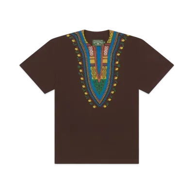 DENIM TEARS Dashiki Trompe L'oeil Tee "Brown"