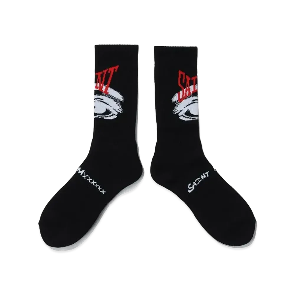 SAINT Mxxxxxx Eyes Socks "Black" (23FW) SM-A23-0000-101