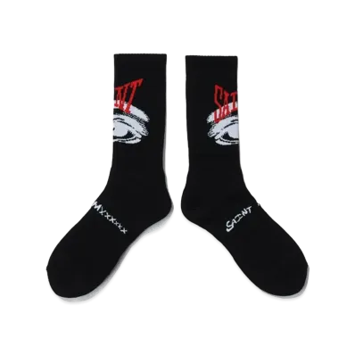 SAINT Mxxxxxx Eyes Socks "Black" (23FW) SM-A23-0000-101