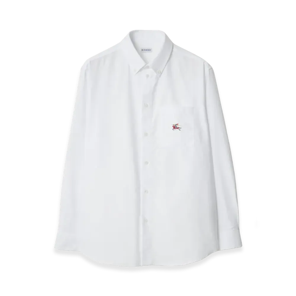 Burberry Relaxed Fit EKD Cotton Oxford Shirt "White"
