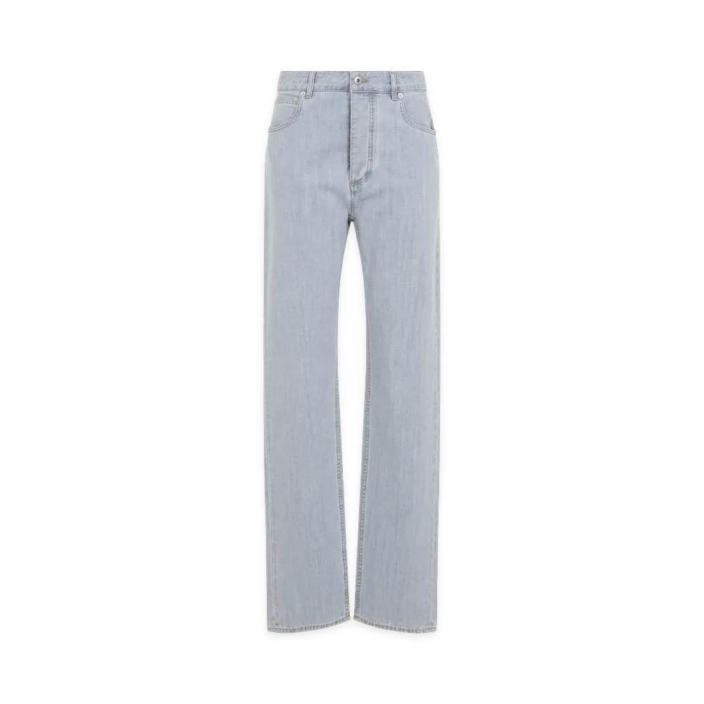 Bottega Veneta Women's Chambray Straight Pants "Denim/Light Blue"