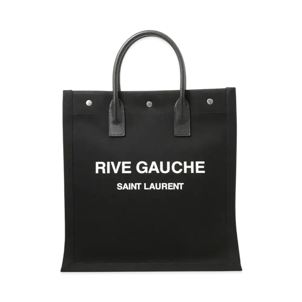 Saint Laurent Rive Gauche North/South Noe Tote Bag In Felt And Leather "Nero"