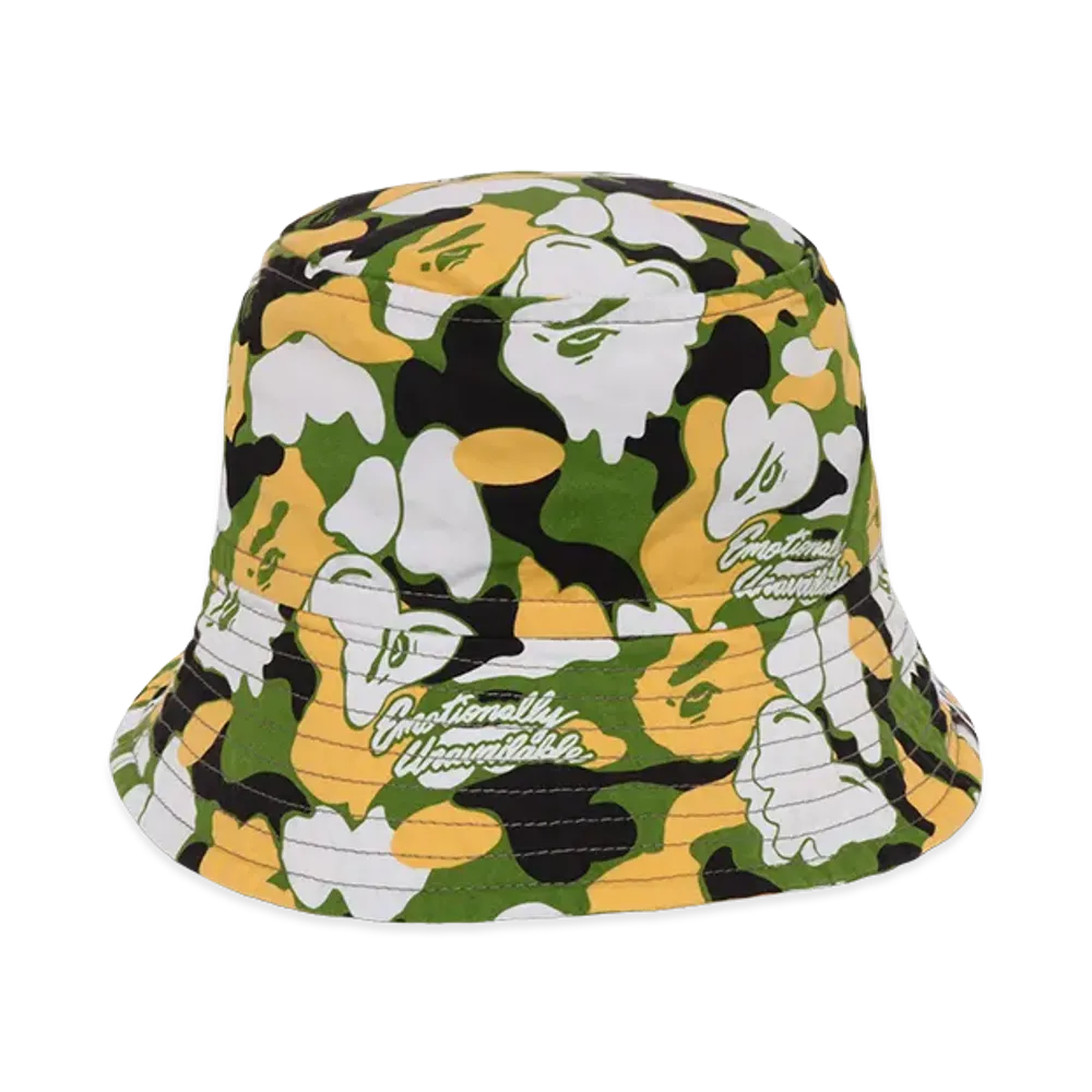 A BATHING APE x EMOTIONALLY UNAVAILABLE Bucket Hat "Green"