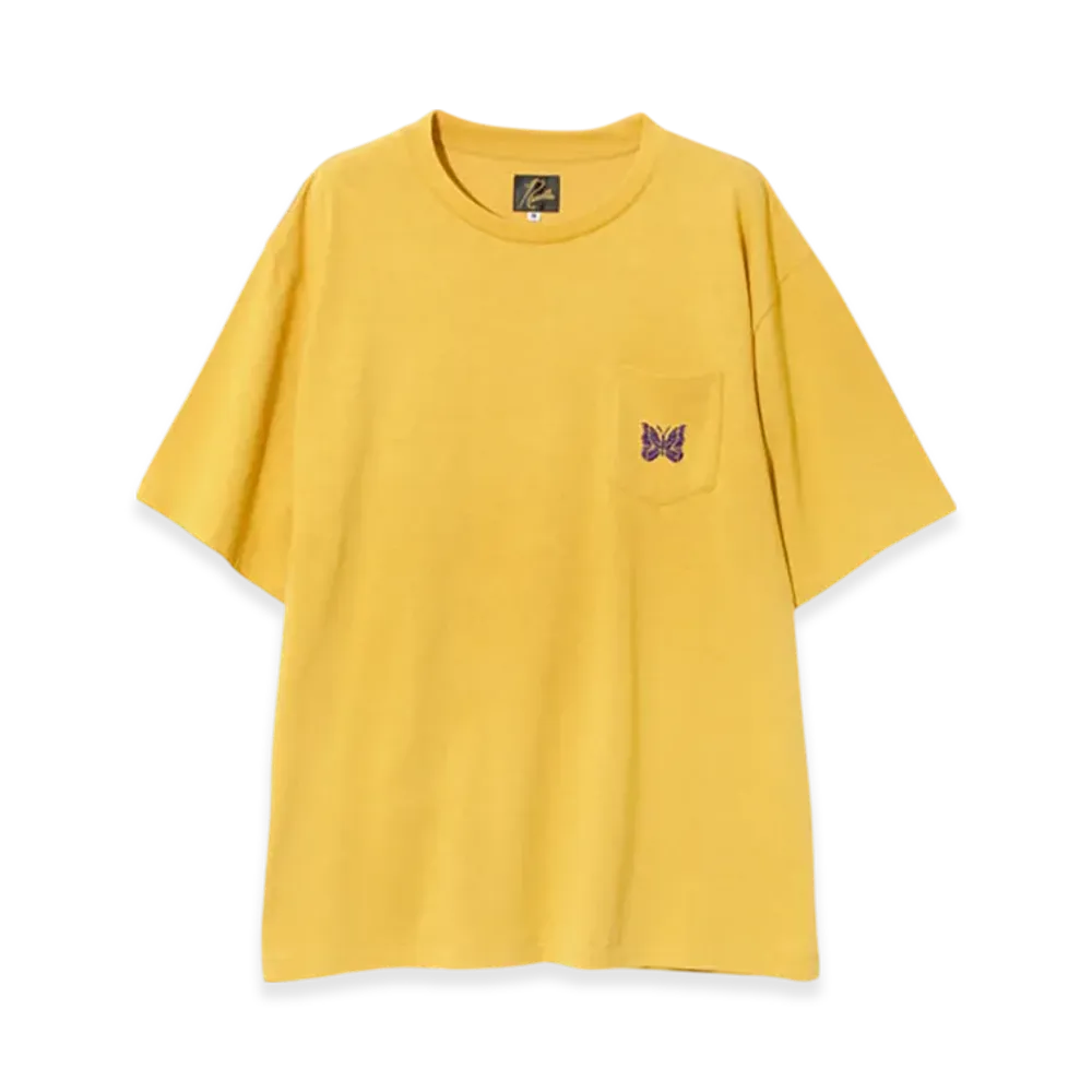 NEEDLES S/S Papillon Emb. Pocket Tee - Cotton Jersey "Yellow"