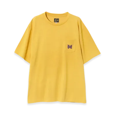 NEEDLES S/S Papillon Emb. Pocket Tee - Cotton Jersey "Yellow"