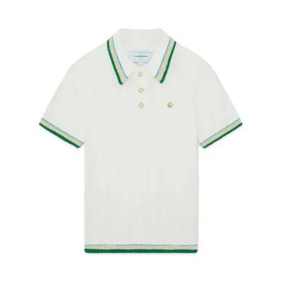Casablanca Rib Boucle Polo Shirt "White"