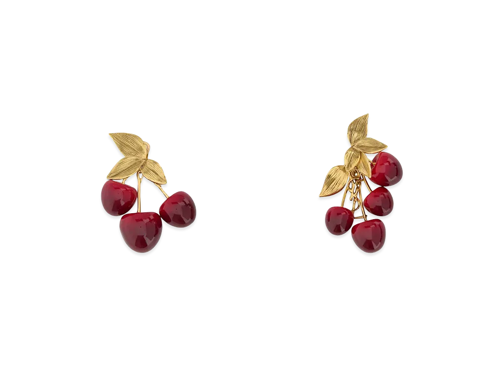 Saint Laurent Women's Two-Tone Metal And Resine Cassandre Earrings "Multicolor"