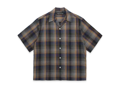 WACKO MARIA Ombre Check Open Collar Shirt "Blue"