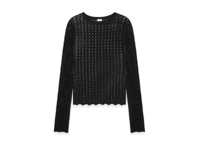 Saint Laurent Top In Pointelle Knit "Black"