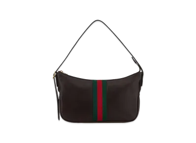 GUCCI Leather Small Lunetta Shoulder Bag "Brown"