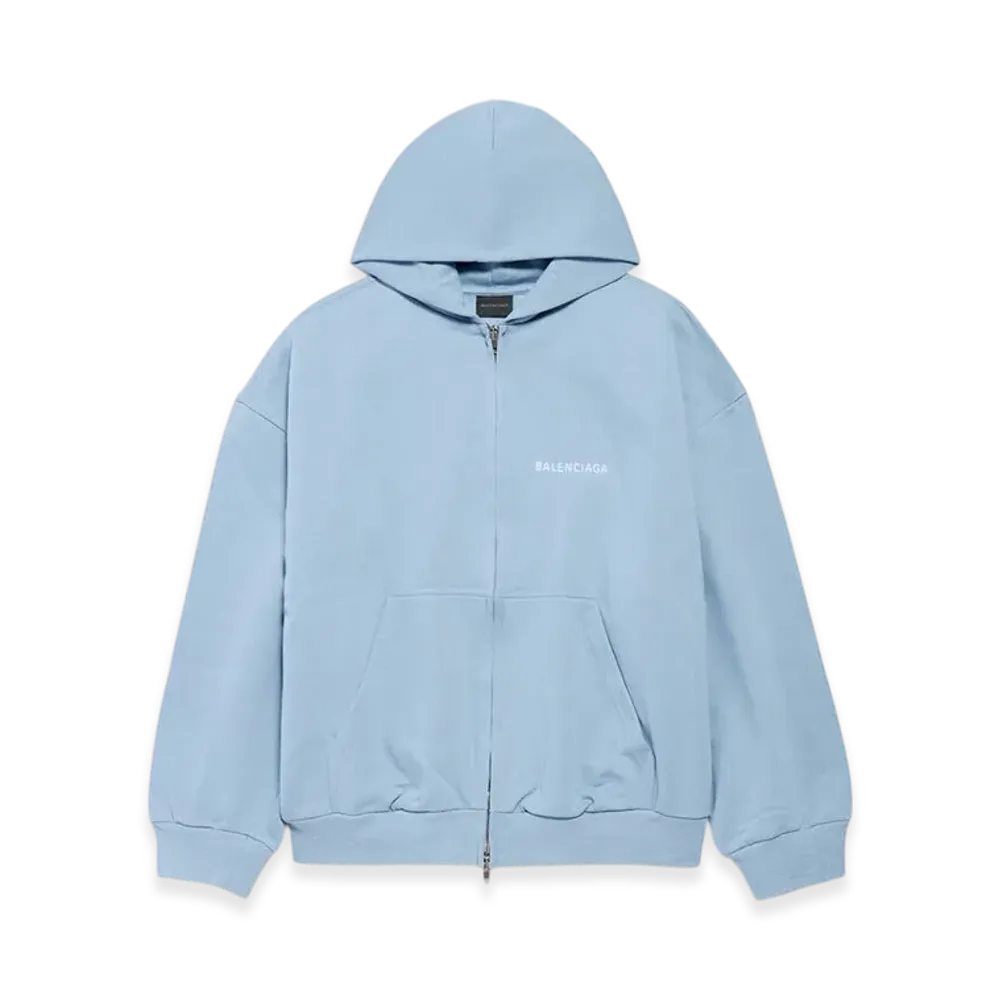BALENCIAGA BALENCIAGA Back Zip-Up Hoodie Regular Fit "Blue/White"