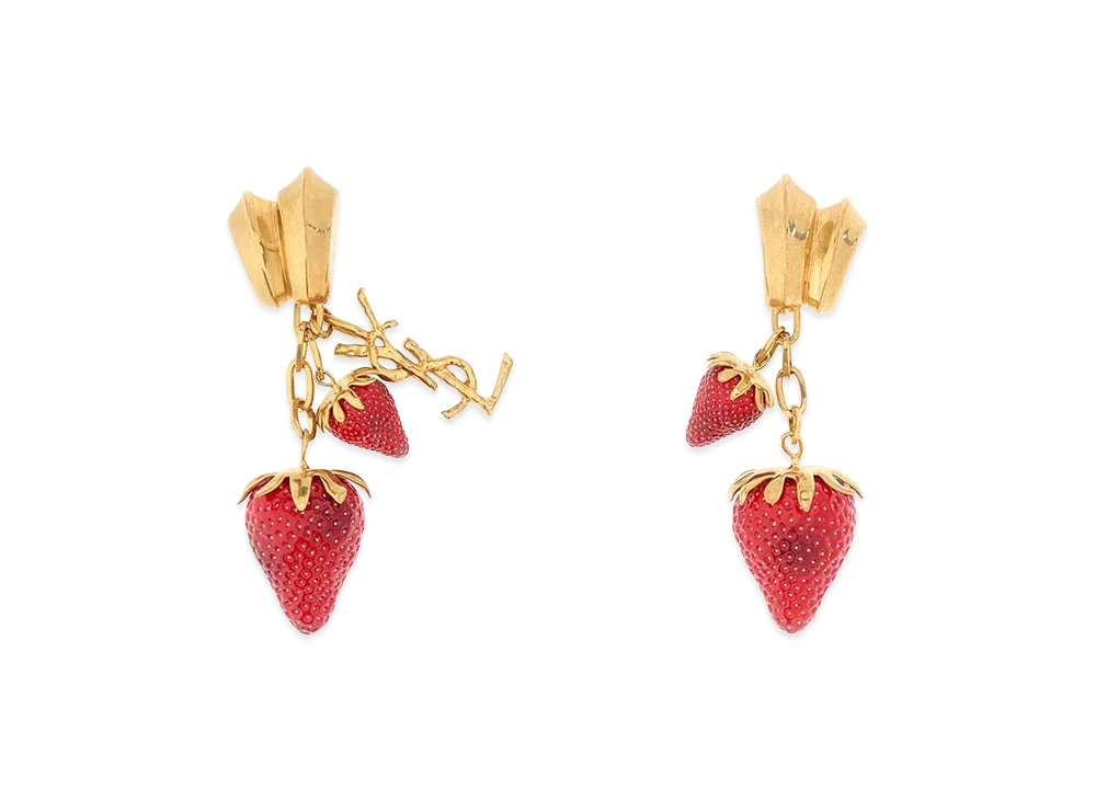 Saint Laurent Women's Metal And Resin Cassandre Earrings "Multicolor"
