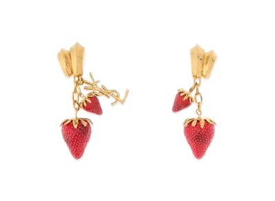 Saint Laurent Women's Metal And Resin Cassandre Earrings "Multicolor"