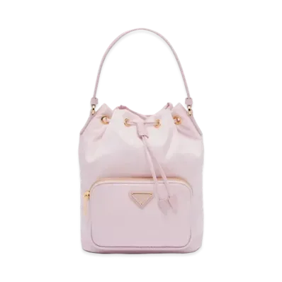 PRADA Duet Re Nylon Bucket Bag "Alabaster Pink"