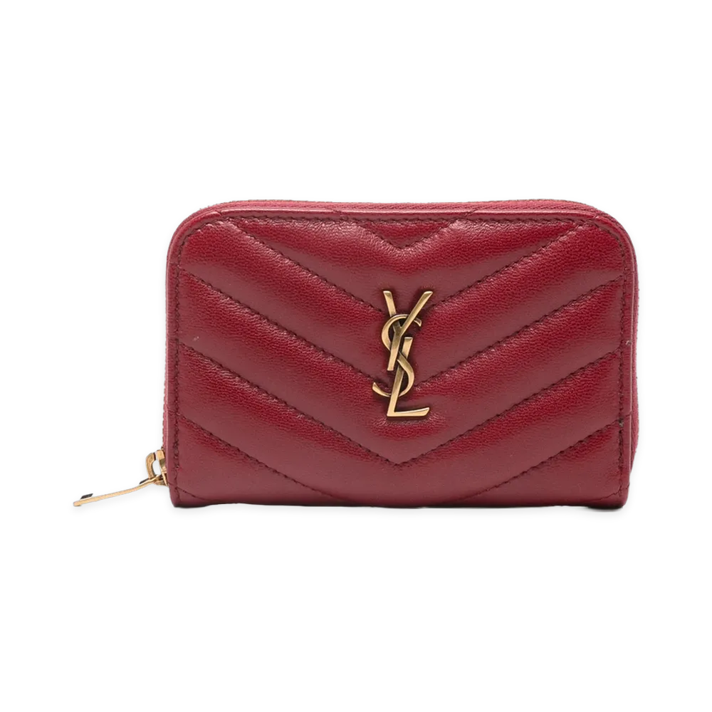 Saint Laurent Women's Cassandra Change Purse "Deeply Red"